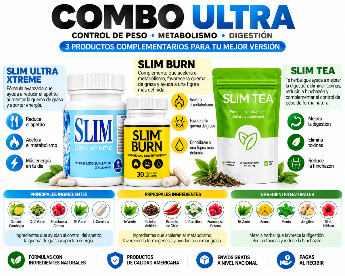 Combo Ultra 3 en 1 – Slim Ultra Xtreme + Slim Burn + Slim Tea