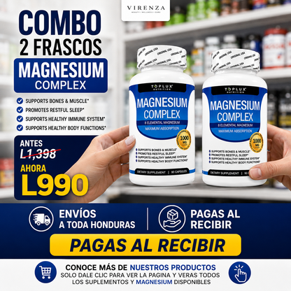 COMBO X2 Magnesium Complex Toplux 1000 mg — OFERTA X2 Frascos X 990Lps