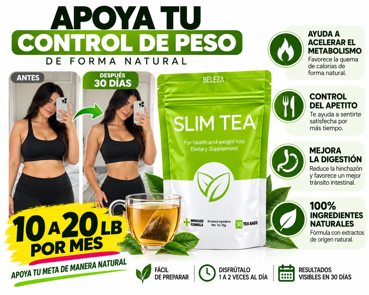 Slim Tea Beleza – Té Herbal Natural | 30 Bolsitas