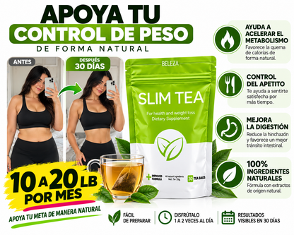 Slim Tea Beleza – Té Herbal Natural | 30 Bolsitas