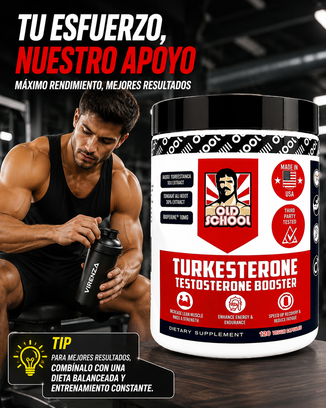 COMBO x2 SUPLEMENTOS TURKESTERONE OLD SCHOOL 2 UNIDADES PRECIO EN OFERTA 990LPS 2 CAPSULAS EN TOTAL.