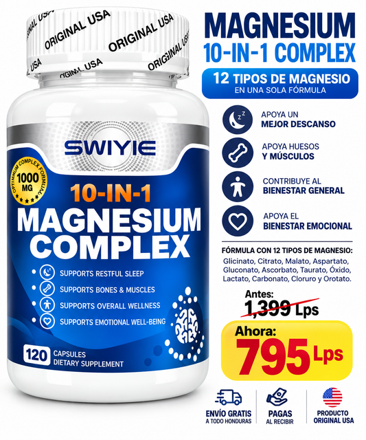 Magnesium Complex 10 en 1 – 1000 mg | 120 Cápsulas