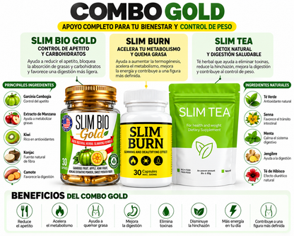 3 en 1 Combo Gold – Control de Peso, Metabolismo y Bienestar | 3 Productos