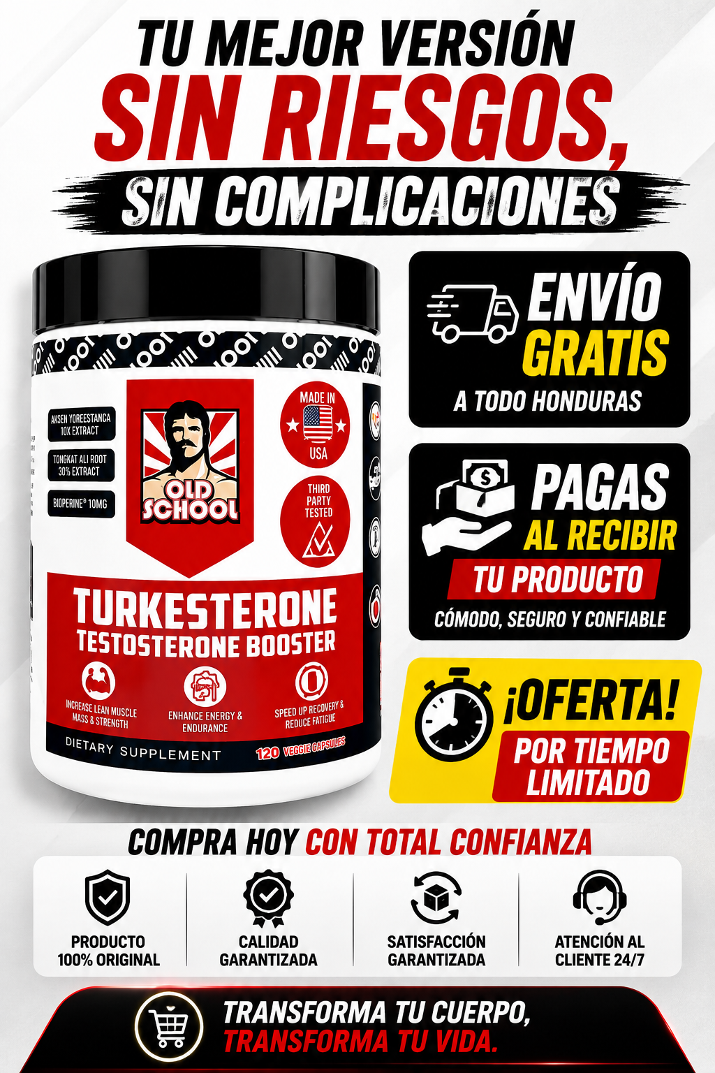 COMBO x2 SUPLEMENTOS TURKESTERONE OLD SCHOOL 2 UNIDADES PRECIO EN OFERTA 990LPS 2 CAPSULAS EN TOTAL.