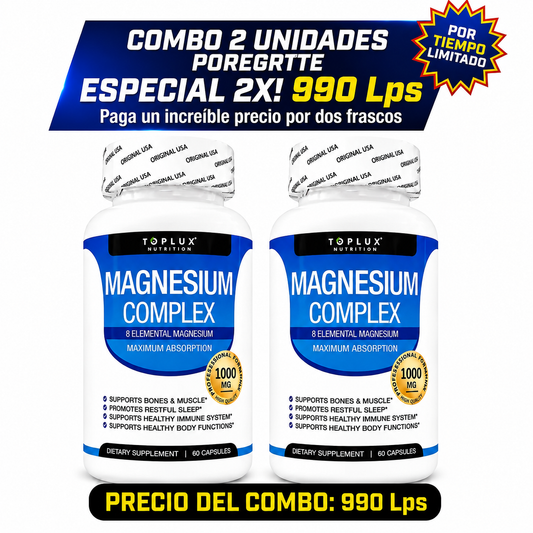 COMBO X2 Magnesium Complex Toplux 1000 mg — OFERTA X2 Frascos X 990Lps