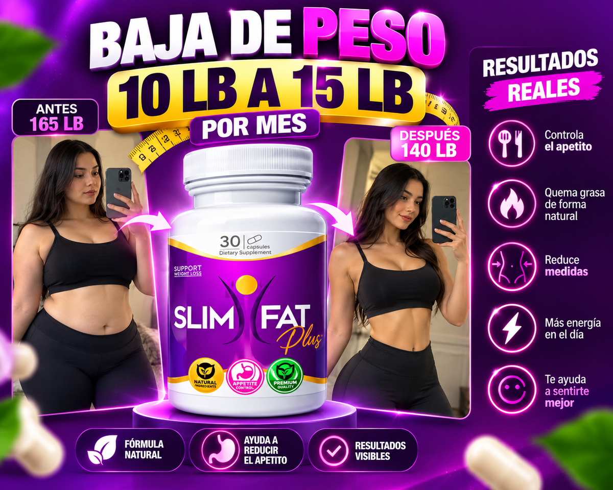 Slim Fat Plus – Fórmula de Apoyo para el Control de Peso | 30 Cápsulas