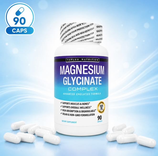 Magnesium Glycinate | 90 Cápsulas – Bienestar y Descanso