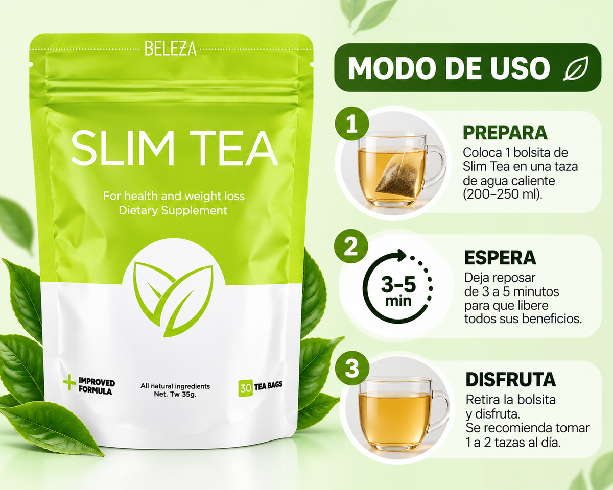 Slim Tea Beleza – Té Herbal Natural | 30 Bolsitas