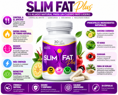Slim Fat Plus – Fórmula de Apoyo para el Control de Peso | 30 Cápsulas