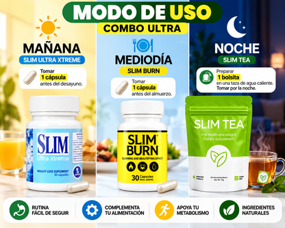 Combo Ultra 3 en 1 – Slim Ultra Xtreme + Slim Burn + Slim Tea