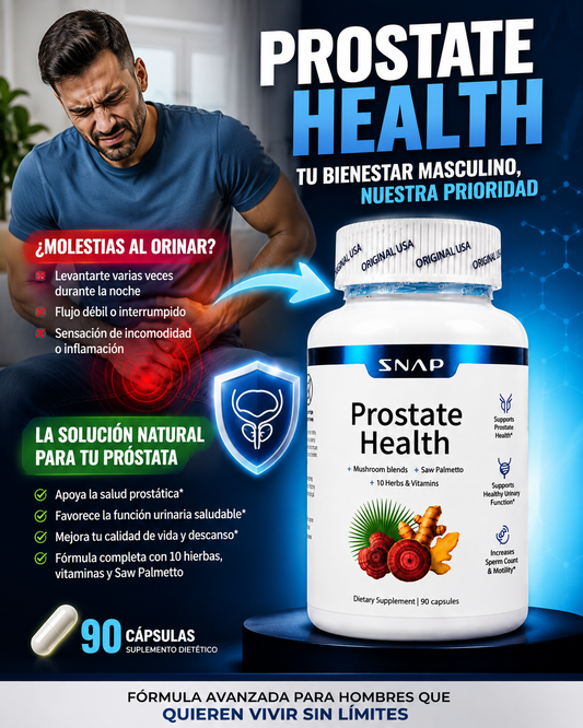 Prostate Health – Fórmula Avanzada para el Bienestar Masculino | 90 Cápsulas